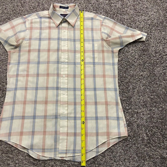 Vtg Plaid Button Down Shirt 70s 80s Lightweight C… - image 9