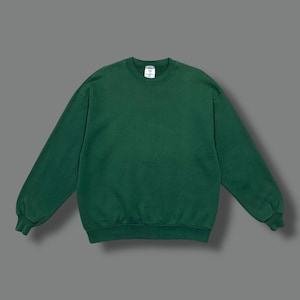 Vintage Blank Sweatshirt Crewneck Pullover 80s 90s Forest Green Mens XL