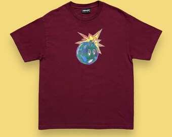 Vintage The Hundreds Adam Bomb Shirt Graphic Tee y2k Maroon Red Large