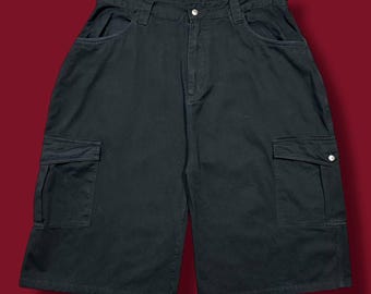 Vintage Y2K Morbid Threads Cargo Shorts: Goth Rave Baggy (35" Waist)