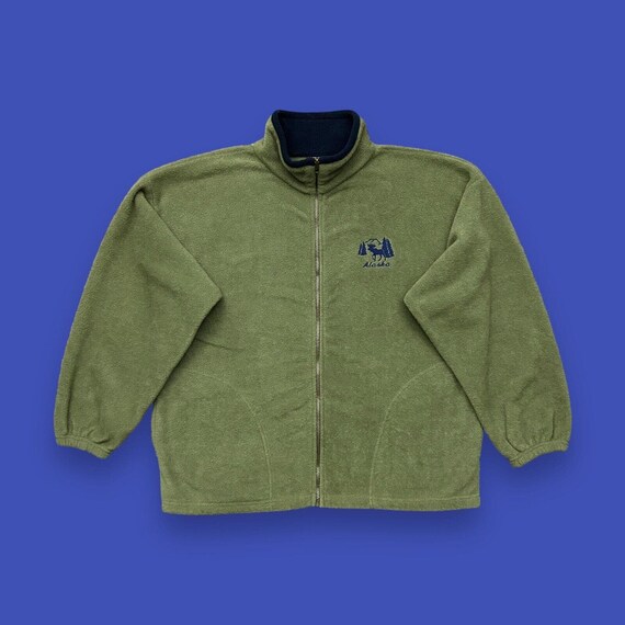 Vintage Alaska Fleece Jacket Full Zip 80s 90s Polyester Ski Snow