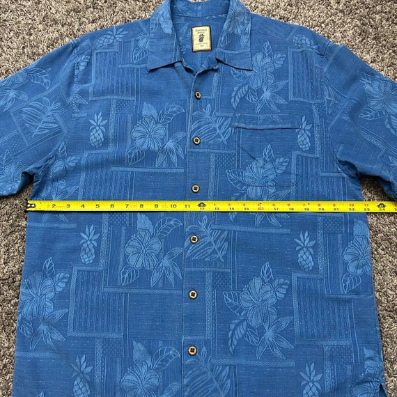 Vintage Silk Hawaiian Shirt Pigment Dyed Pineappl… - image 7