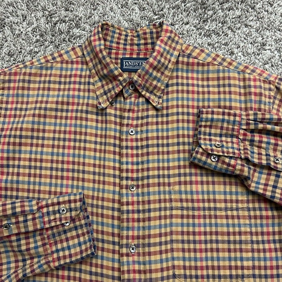Vintage Plaid Check Shirt 80s 90s Cotton Flannel … - image 2
