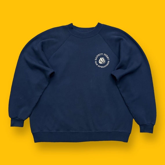 Vintage 90s Sweatshirt Gas Safety Crewneck Pullov… - image 1