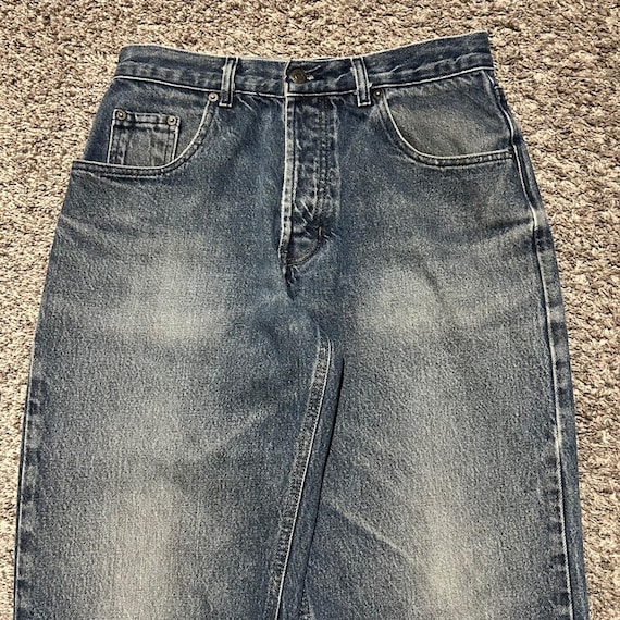 Vintage Y2k Baggy Jeans Old Navy Button Fly Sandblast Blue 30x30