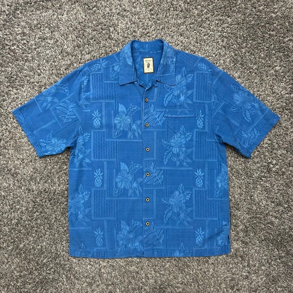 Vintage Silk Hawaiian Shirt Pigment Dyed Pineappl… - image 5