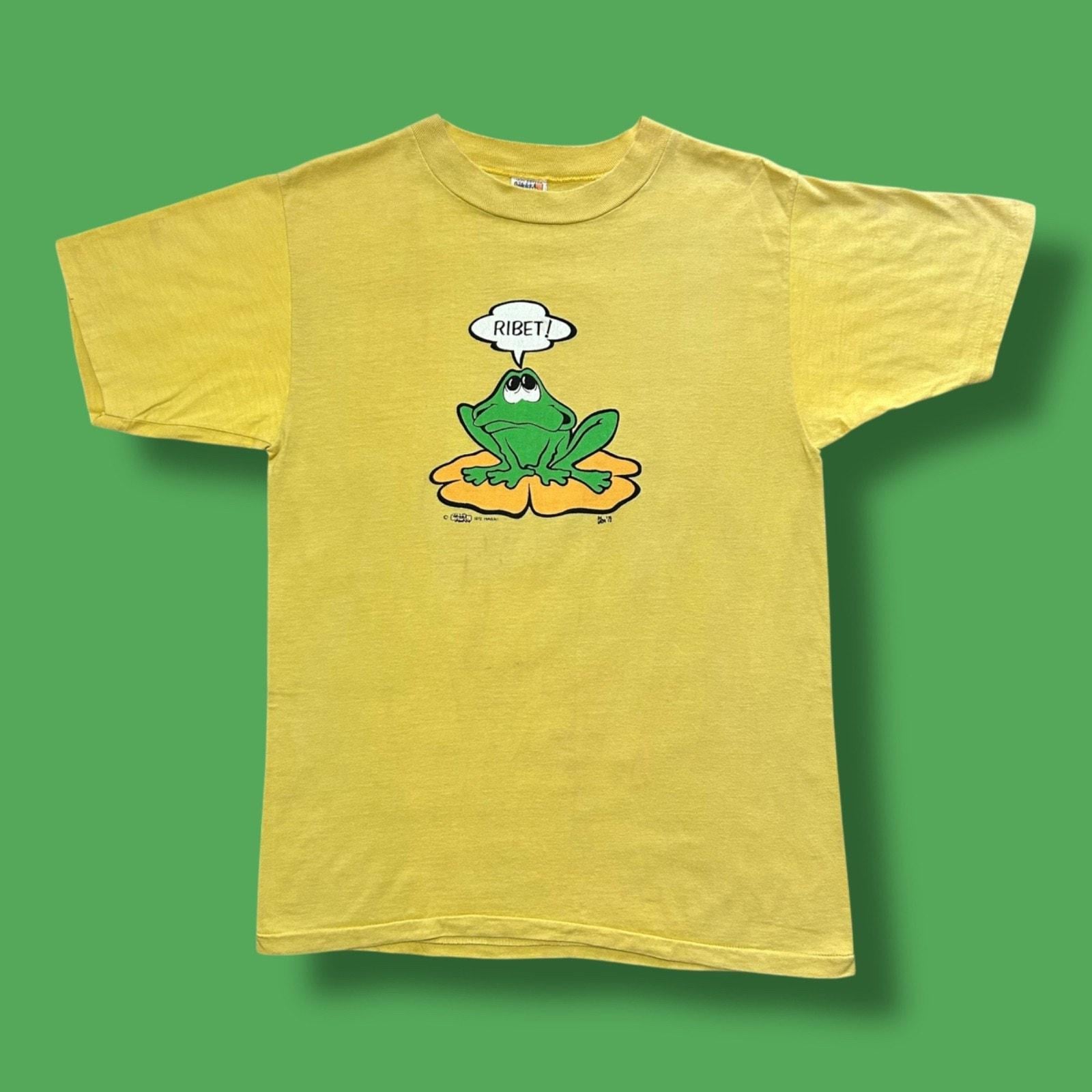 Vintage 70s Frog Shirt Crazy Shirts Hawaii Tee 1972 Graphic T