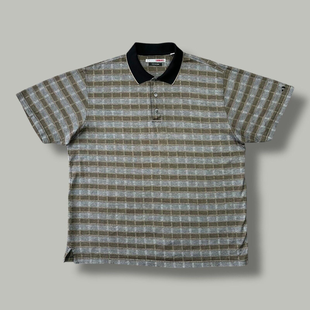 Vintage Golf Shirt Plaid Polo 80s 90s Preppy Mercerized Cotton Collared ...