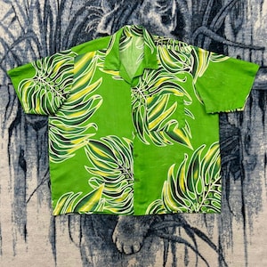 Floral design Vintage 90s GET ARNIE Oriental Island Hawaii shirt hibiscus,Aloha beach surfing 115 Flower Fullprint,Leaf design