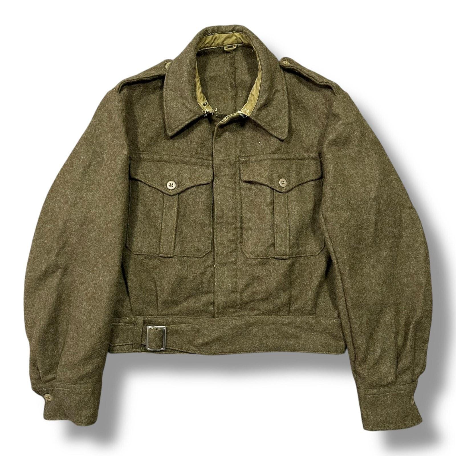 Vintage 1950s Army Jacket Greek Military Wool Coat