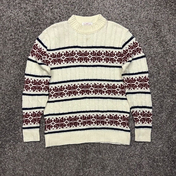 Vintage Knit Sweater 70s 80s Soft Knit Crewneck P… - image 2