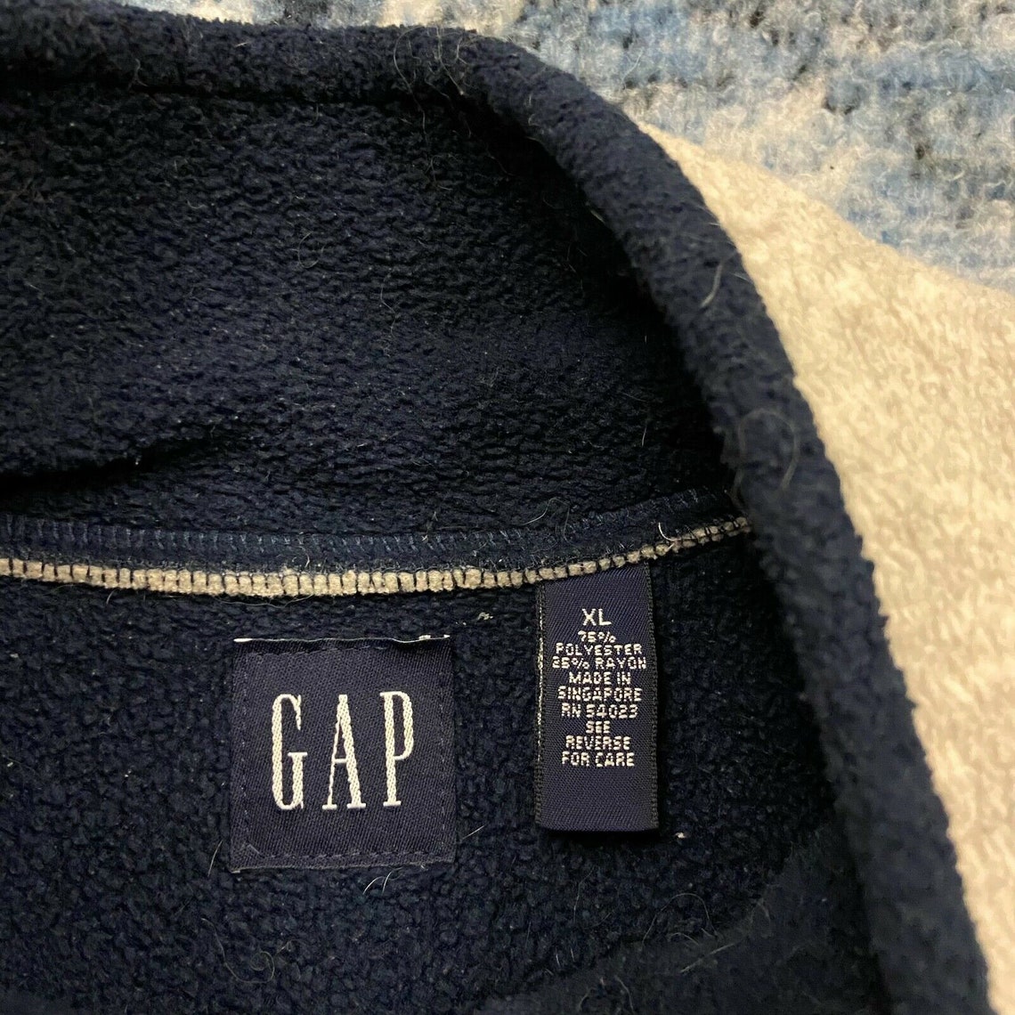Vintage GAP Fleece Jacket Pullover Quarter Zip Mens XL Light | Etsy