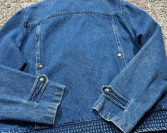 Vintage Denim Jacket Double Breasted 90s Y2k Snap Button