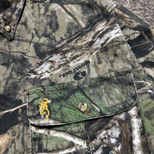 Mossy Oak Button Up Shirt Large Camo Hunting Long Sleeve Browning y2k Wasatch image 2