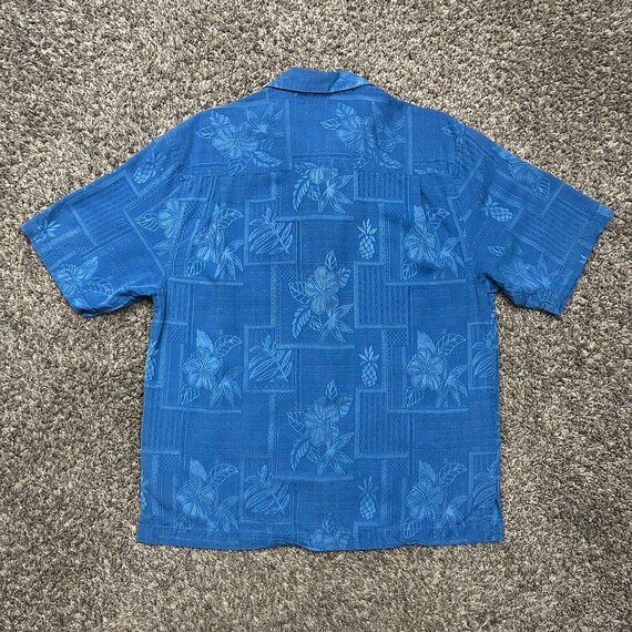 Vintage Silk Hawaiian Shirt Pigment Dyed Pineappl… - image 6