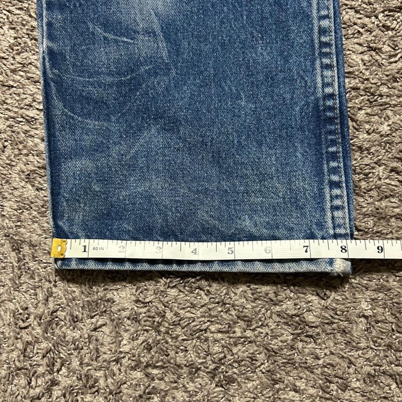 Vintage Wrangler FR Jeans Flame Resistant Dark Blue Distressed Workwear 38x33 image 9