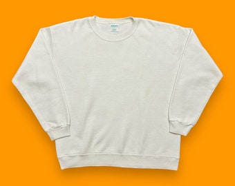 Vintage leeg Sweatshirt Crewneck Pullover jaren '80 jaren '90 vervaagde esthetische witte groot