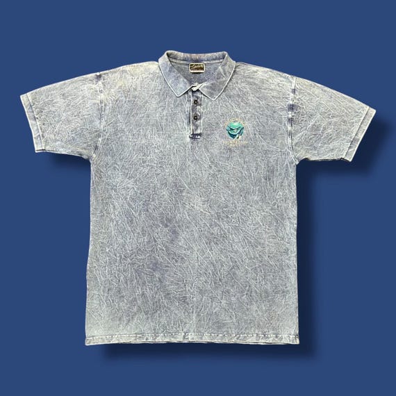 Vintage Pacific Whale Foundation Polo Shirt Stonewash Faded Blue