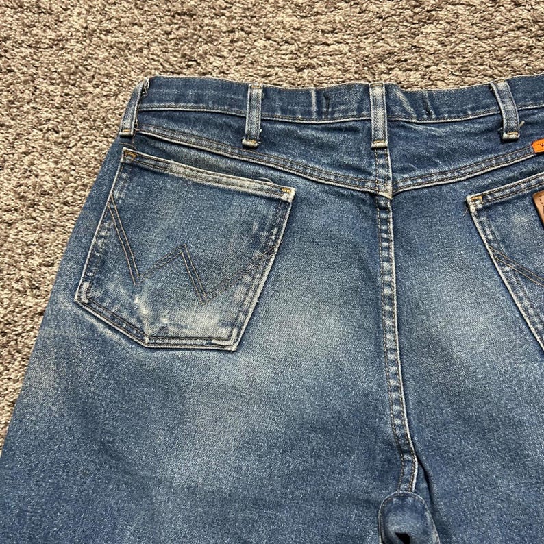 Vintage Wrangler FR Jeans Flame Resistant Dark Blue Distressed Workwear 38x33 image 12