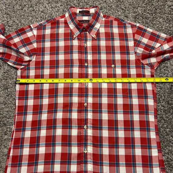 Vintage Plaid Shirt Button Down Short Sleeve 80s … - image 4