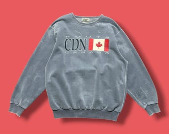 Vintage Roots Canada Sweatshirt 90er Jahre Blau Pullover L/XL