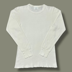 Vintage Thermal Shirt Waffle Knit Long Sleeve 80s 90s Duofold White Medium