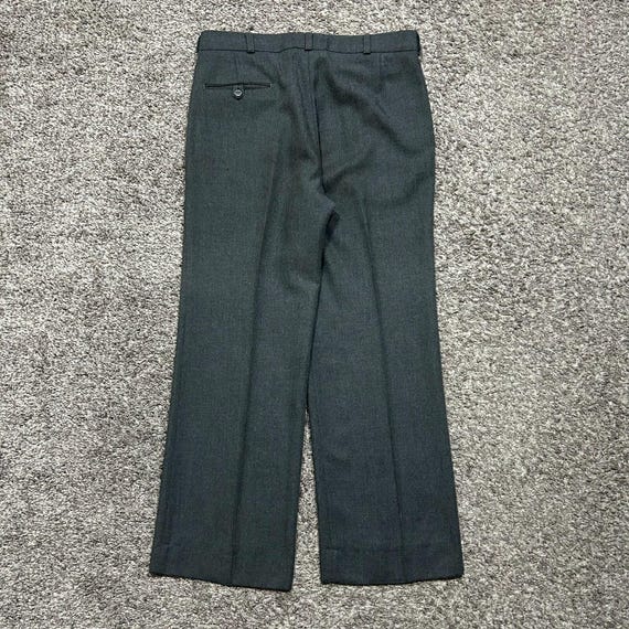 パンツ 60s vintage wool slacks W33 L29 Vintage 60s Wool Pants Dress Trousers Dark Gray Straight Leg