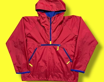 Vintage Plaid Anorak Hoodie Eddie Bauer 1/4 Zip Jacket Baggy