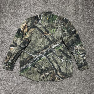 Mossy Oak Button Up Shirt Large Camo Hunting Long Sleeve Browning y2k Wasatch image 9