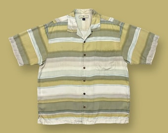 Vintage Tommy Bahama Silk Hawaiian Shirt Aloha Camp Collar y2k Relaxed Fit