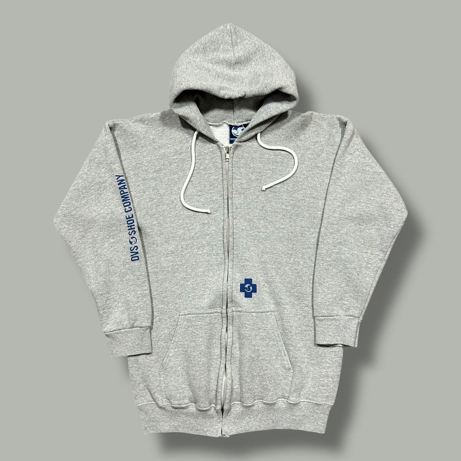 Vintage DVS Shoes Hoodie Y2k Skate Streetwear Full Zip Gray