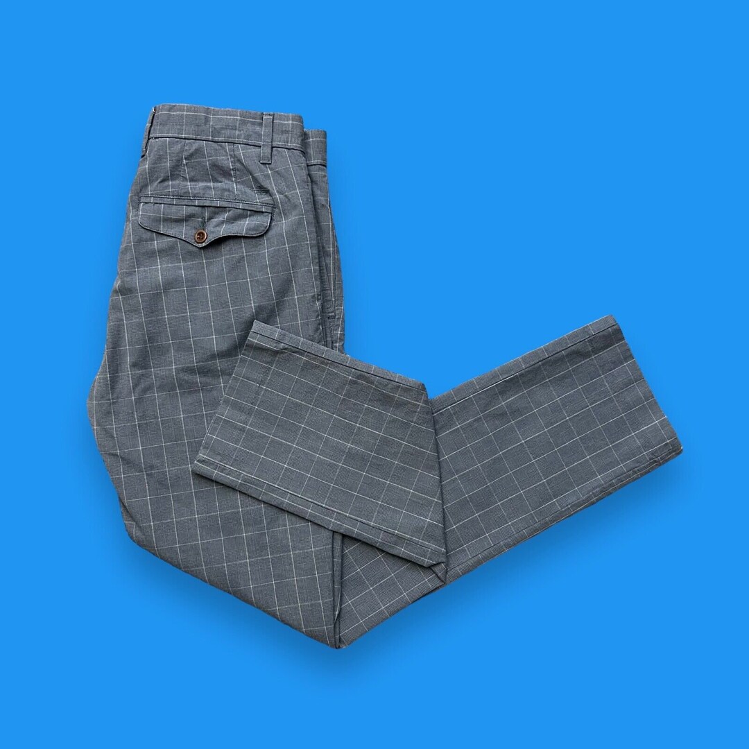 Vintage Plaid Golf Pants Y2k Dockers Soft Cotton Blue Womens Etsy