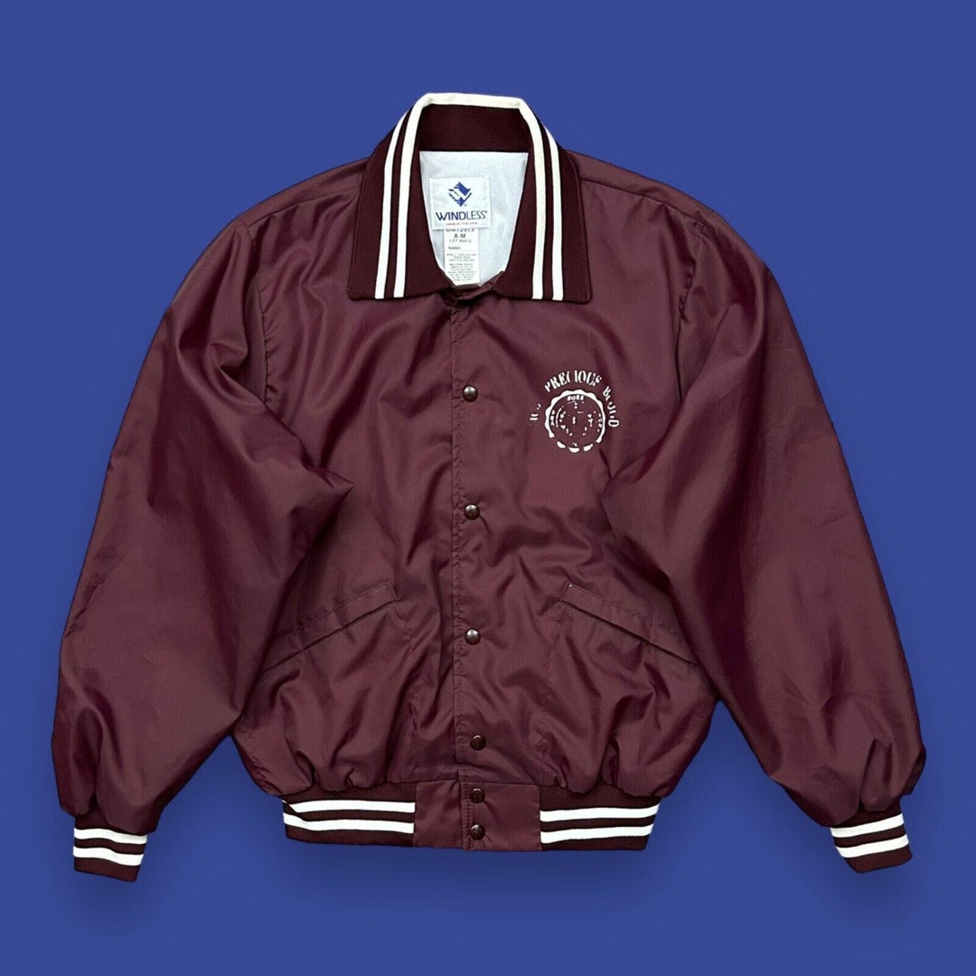 Vintage Windbreaker Varsity Jacket Catholic Church Snap Button Bomber ...