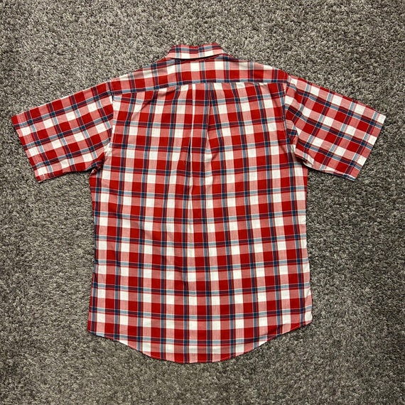 Vintage Plaid Shirt Button Down Short Sleeve 80s … - image 6