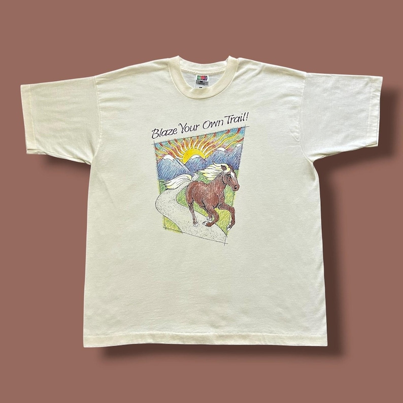 Vintage Girl Scouts Shirt Troop Leader Horse Art Graphic Tee 90s XL image 1
