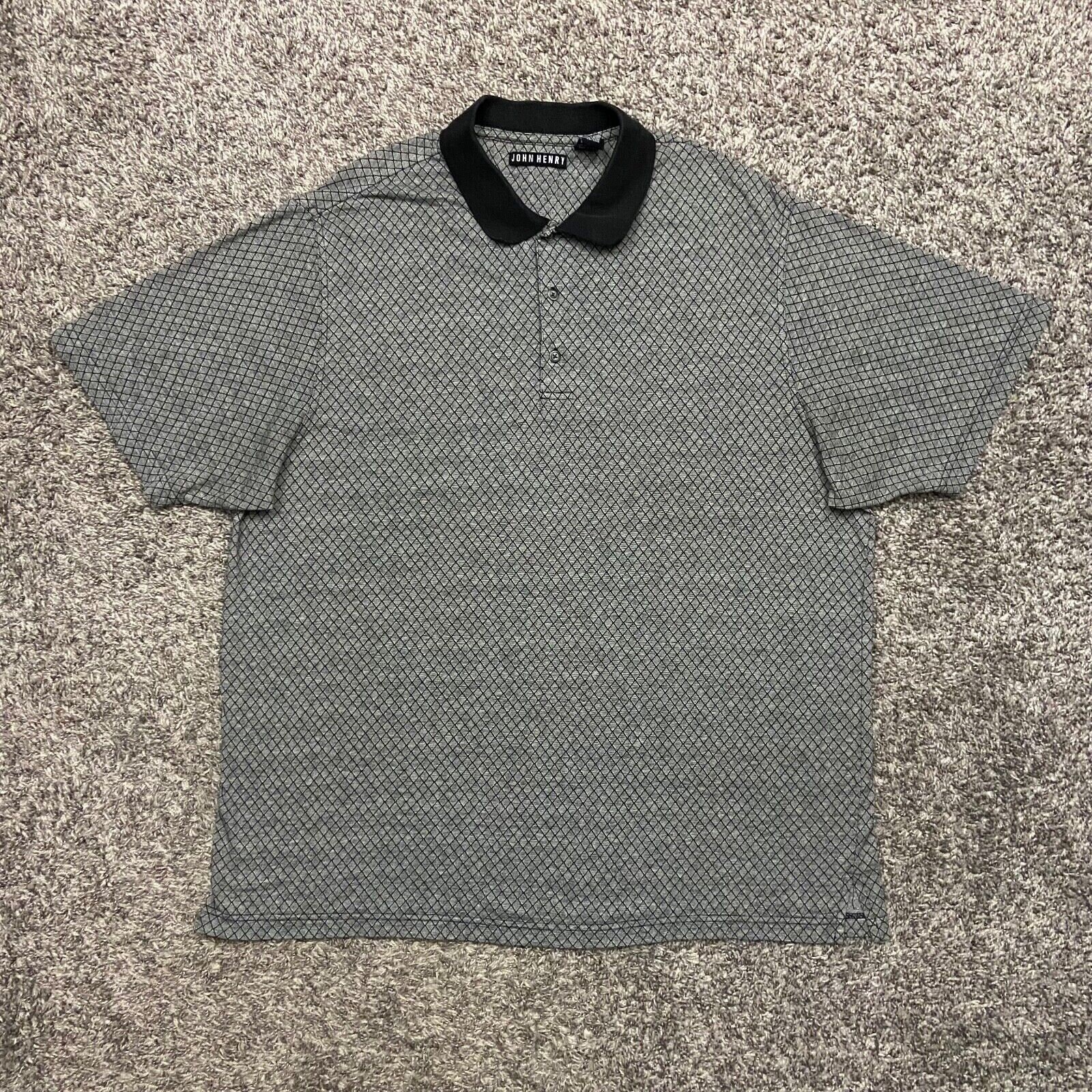 Vintage Polo Shirt Chainlink Geometric Pattern Golf 90s Y2k - Etsy