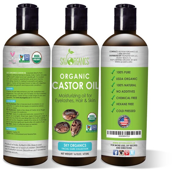 Organic Castor Oil 160oz By Sky Organics Etsy