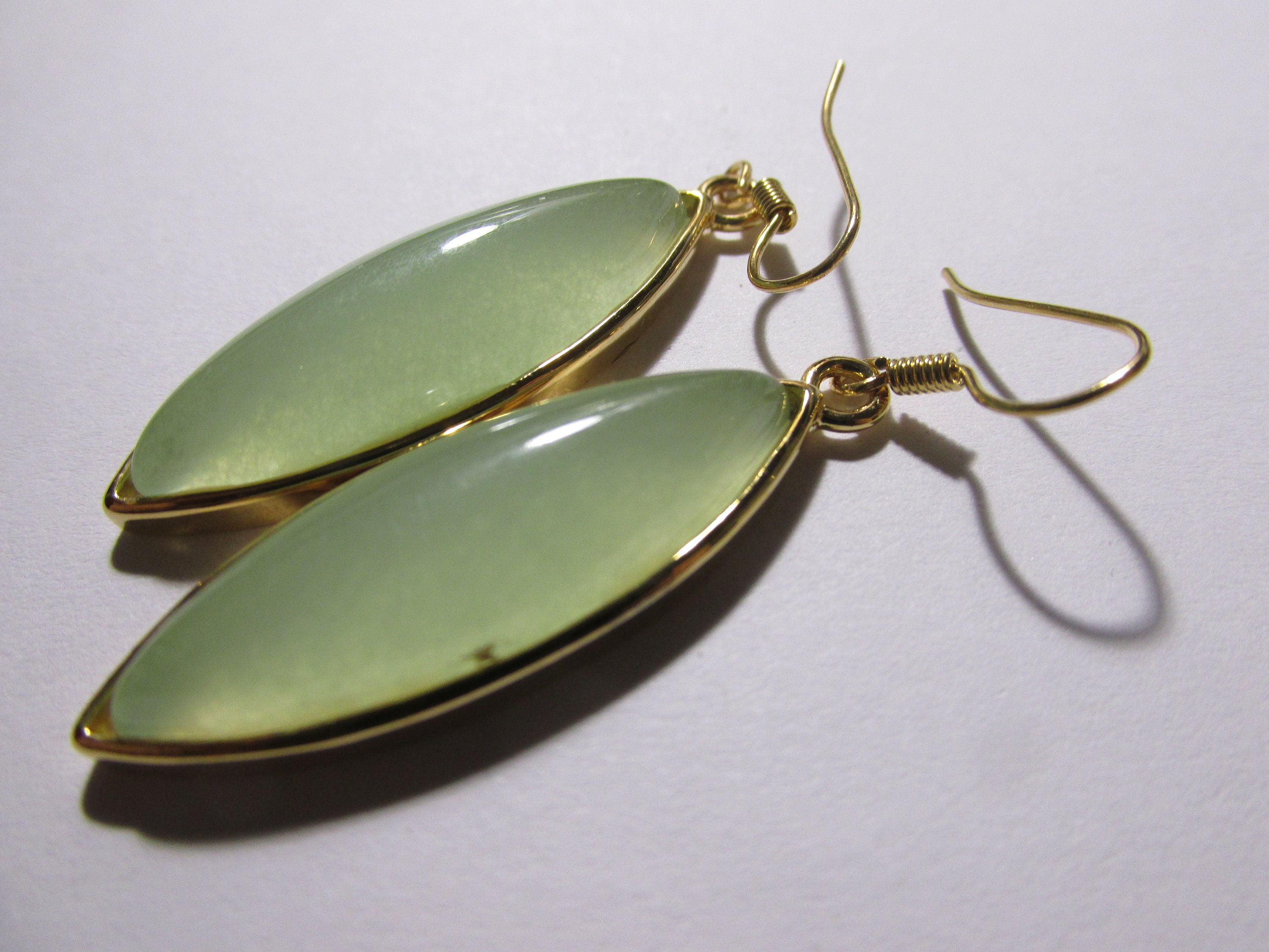 Light Green Jade Dangling Earrings 1 1/4 Etsy UK