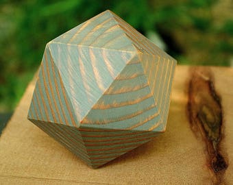 Solid Wood Icosahedron (d20), small