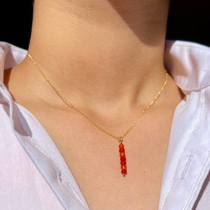 CARNELIAN - Pendant Necklace Choker | Bridal | Wedding | Birthday | Gift | Handmade | Bespoke | 14k Rose, gold filled | Sterling silver