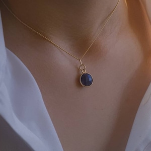 SAPPHIRE PENDANT July Necklace | Bridal | Wedding | Birthday | Gift | Bespoke | Handmade | gold filled sterling silver