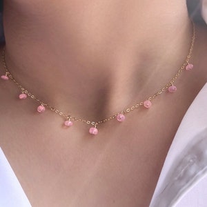 OPAL - Ethopian Welo Pink | Adjustable Necklace Choker | Bridal | Wedding | Gift | Handmade | October Birthstone | Rose, gold filled |Silver
