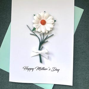 Carte de fête des mères heureuse, bouquet d'anniversaire de marguerite 3D, carte faite main pour elle, cadeau unique pour maman, cartes de Pâques