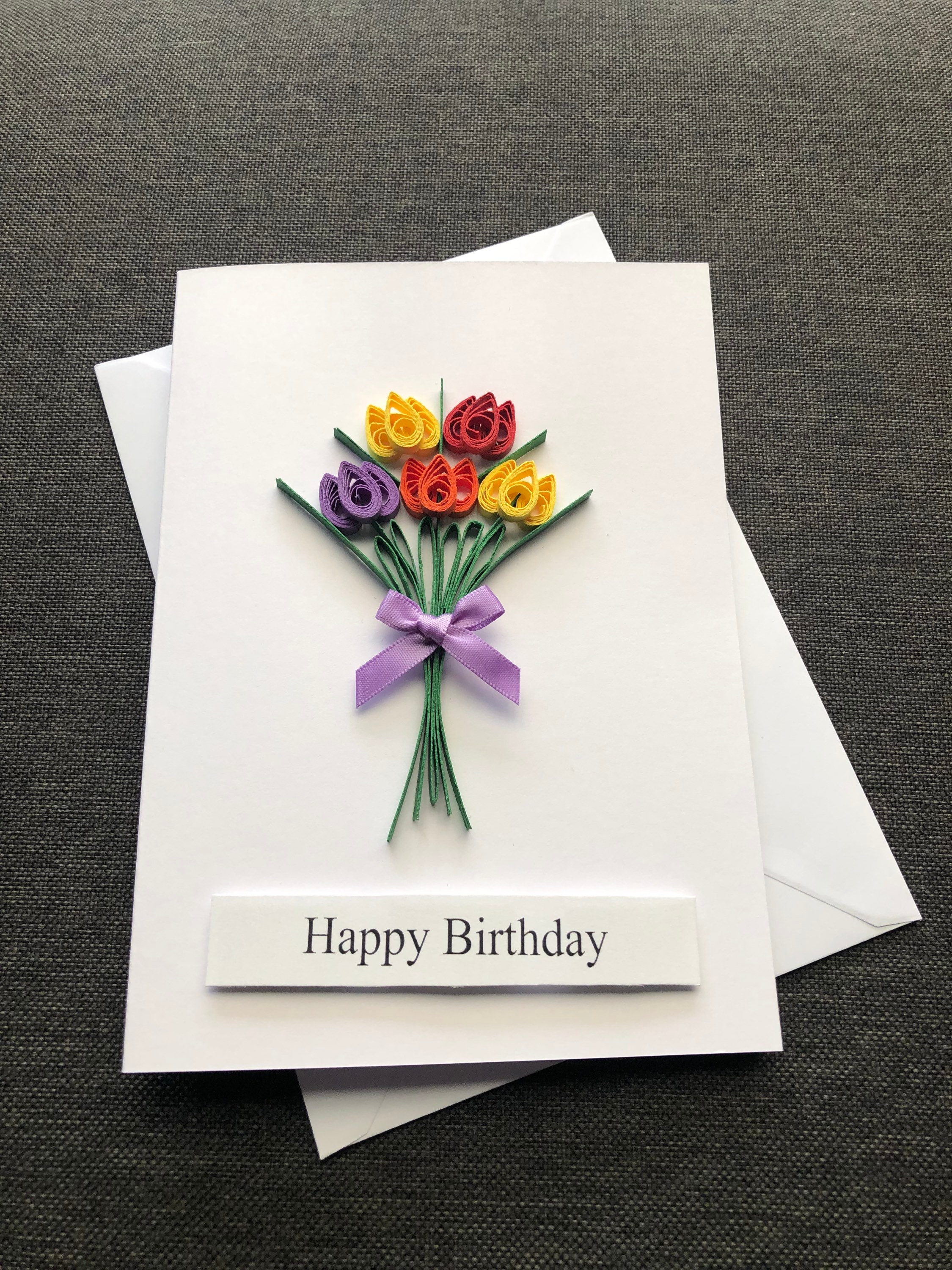 Birthday Handmade Card Quilled Flowers Happy Mothers Day Etsy UK