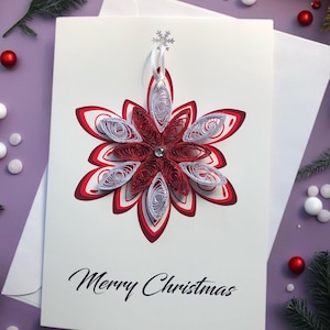 Décorations de Noël, Cartes de Noël faites main 2 en 1, Flocon de neige fait main, Carte X max, Cadeau unique, Décorations d'arbre, Ornements faits main