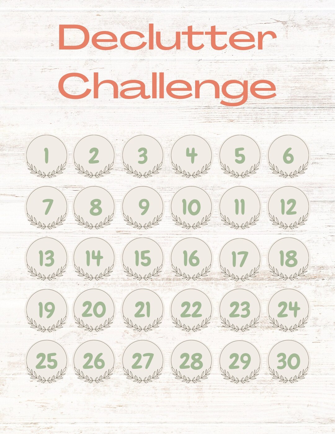 30-day Declutter Challenge Tracker - Etsy