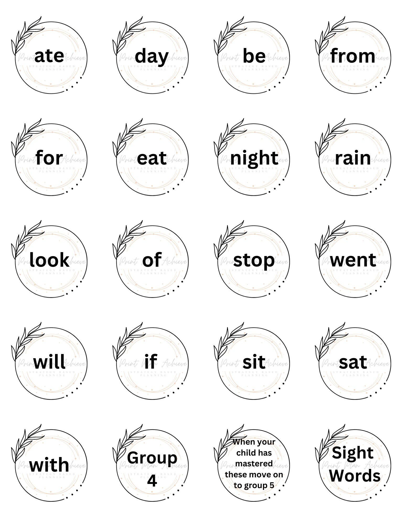 Sight Words Group 3 & 4 Flash Card Game Etsy