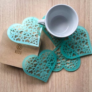 heart coasters, Flower coasters, Blue Coasters, Acrylic coasters, hearth Laser Cut Personalized Acrylic CoastersWedding coasters wine gifts