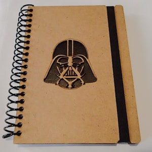Stars Wars, anteckningsbok i trä, Darth Vader anteckningsbok, anpassad anteckningsbok, personlig dagbok, Star Wars-dagbok, Darth Vader, dagbok, skissblock