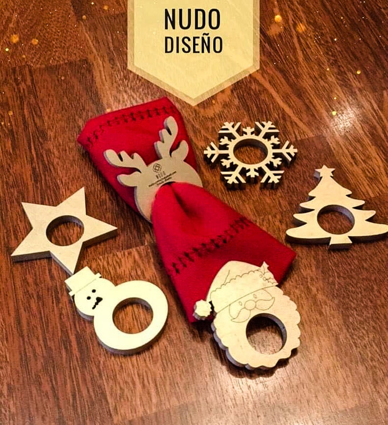 Napkin Rings Christmas Napking Rings Reindeer Wood Party Etsy